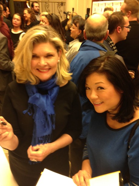 Yes, that is Debra Monk signing my copy of NOTHING LIKE A DAME by Eddie Shapiro