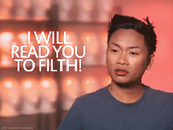 Jujubee-library-reading-to-filth