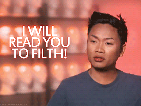 Jujubee-library-reading-to-filth