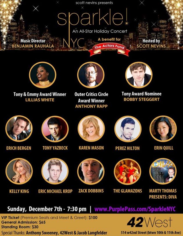 Tickets are avail on PurplePass.com and this show benefits THE ACTORS FUND